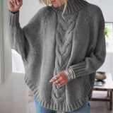 Twisted Flower Long Sleeved Knitted Pullover Sweater