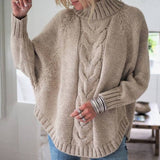 Twisted Flower Long Sleeved Knitted Pullover Sweater