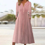 Pink Plain Side Pocket Midi Dress