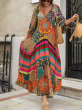 New Elegant Bohemian Ethnic Style Long Dress