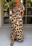 Wild Leopard V-Neck Maxi Dress