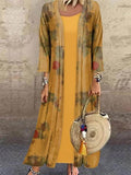 Yellow Casual Outdoor Daily Print Dress